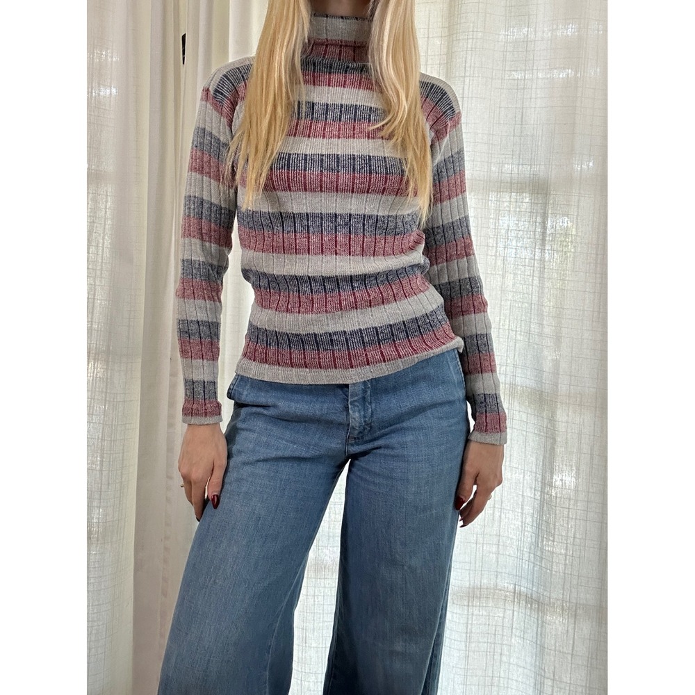 Vintage 70s striped turtleneck sweater